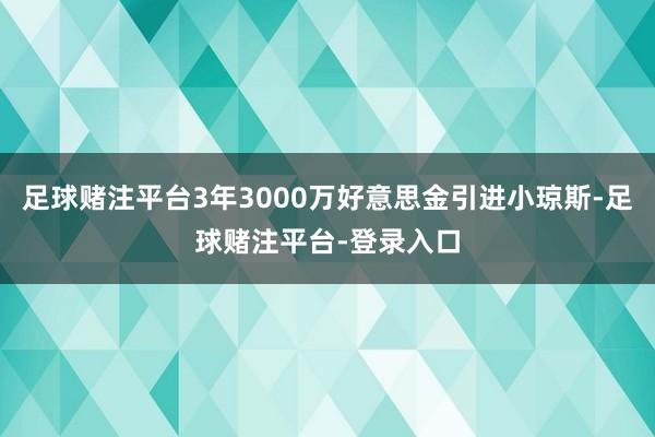 足球赌注平台3年3000万好意思金引进小琼斯-足球赌注平台-登录入口