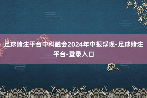 足球赌注平台中科融会2024年中报浮现-足球赌注平台-登录入口