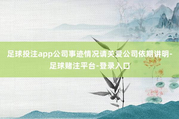 足球投注app公司事迹情况请关爱公司依期讲明-足球赌注平台-登录入口