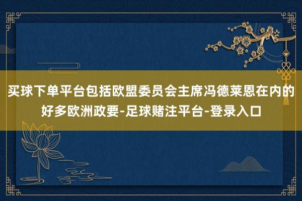 买球下单平台包括欧盟委员会主席冯德莱恩在内的好多欧洲政要-足球赌注平台-登录入口