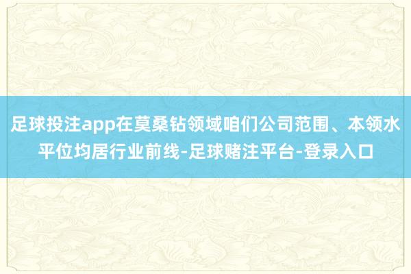 足球投注app在莫桑钻领域咱们公司范围、本领水平位均居行业前线-足球赌注平台-登录入口